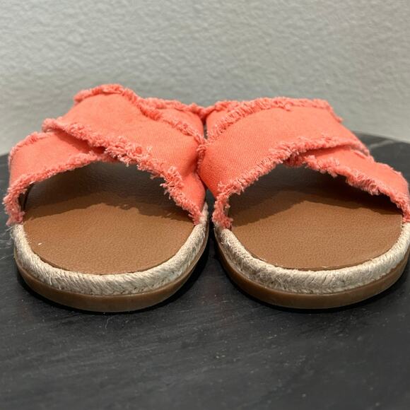 CASLON New $60 Paxton Canvas Slide Sandals in Melon or Coral Size 9M - Picture 3 of 9